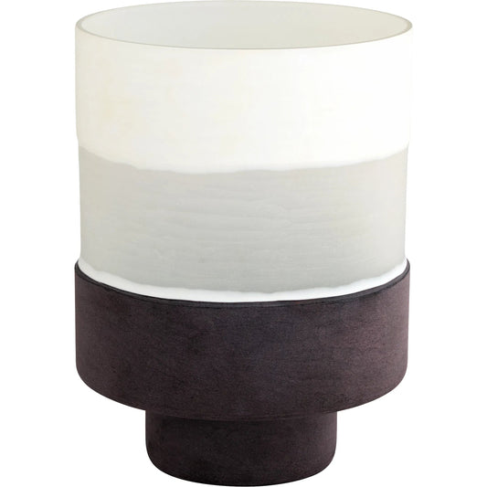 Mesa Vase by Cyan Design in cream, black. Made from cased glass in a unique style.