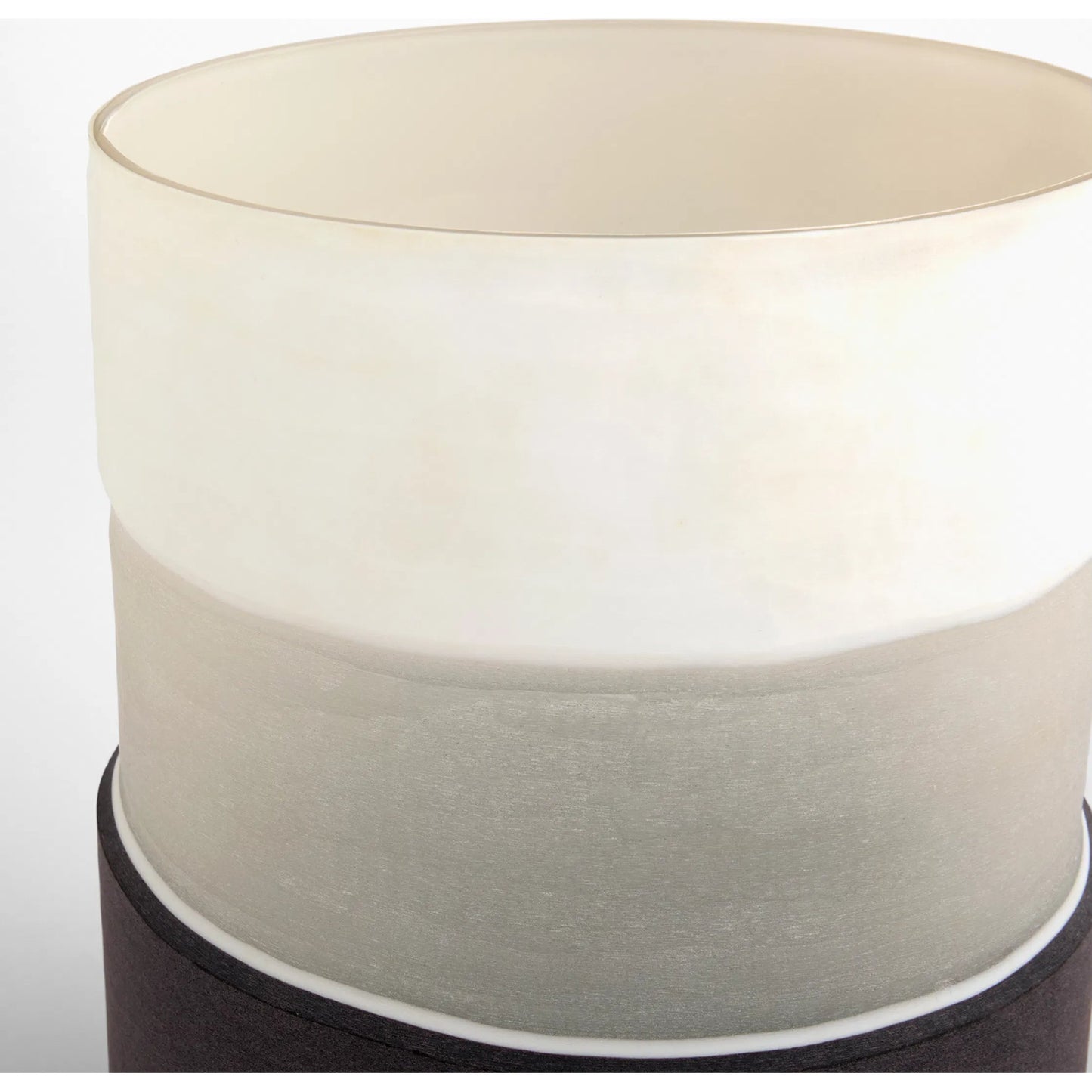 004 SI-2444985 | Closeup | Mesa Vase by Cyan Design in cream, black. Made from cased glass in a modern style.