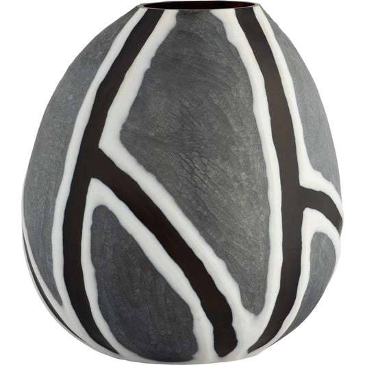Calle Vase by Cyan Design in black, white, grey. Made from cased glass in a unique style.