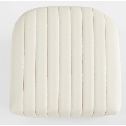 Channel Ottoman by Cyan Design in off white. Made from leather, foam, mdf in a transitional style.