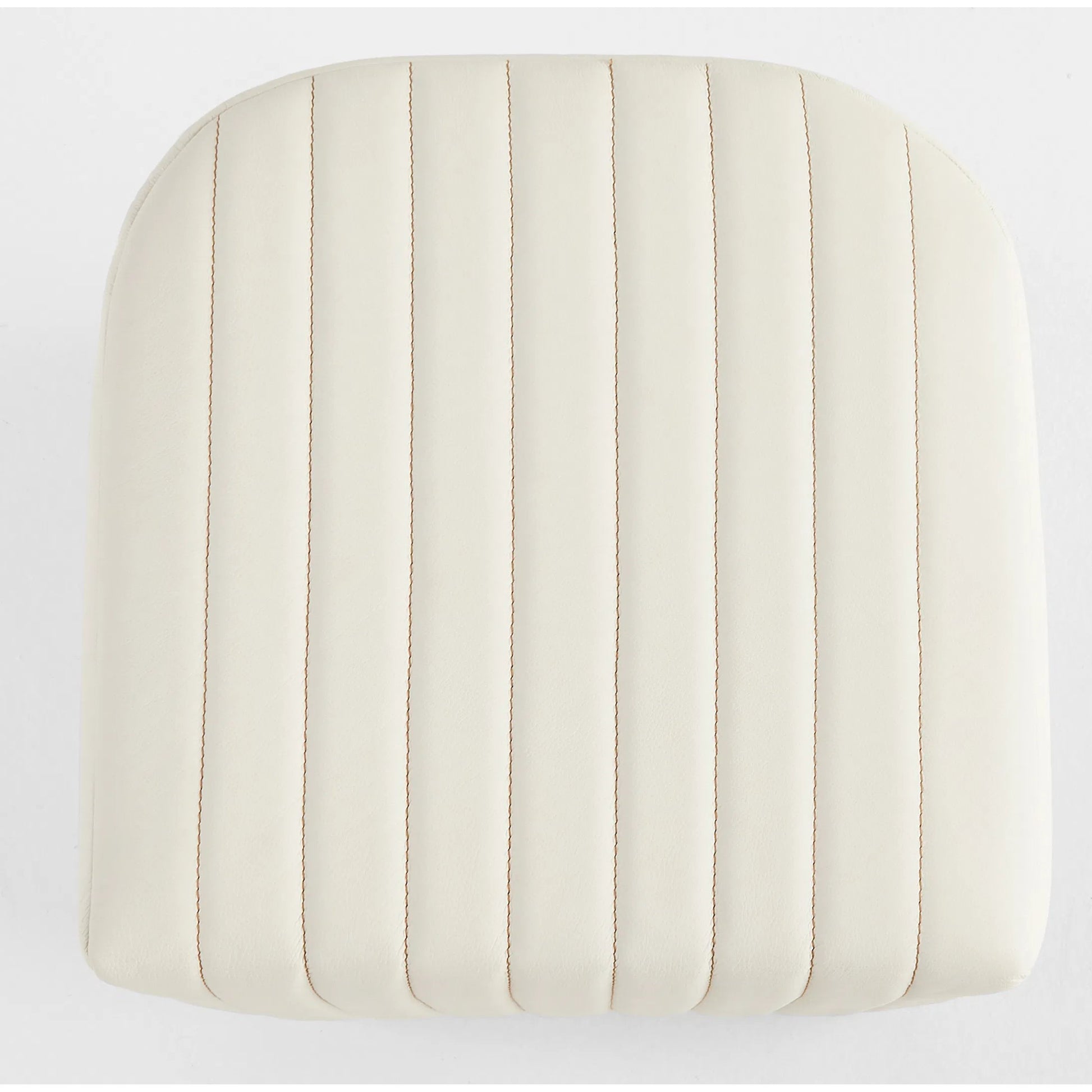 Channel Ottoman by Cyan Design in off white. Made from leather, foam, mdf in a transitional style.