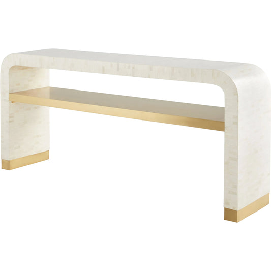 Cascada Console Table by Cyan Design in natural bone, brass. Made from natural bone, mdf, brass in a unique style.