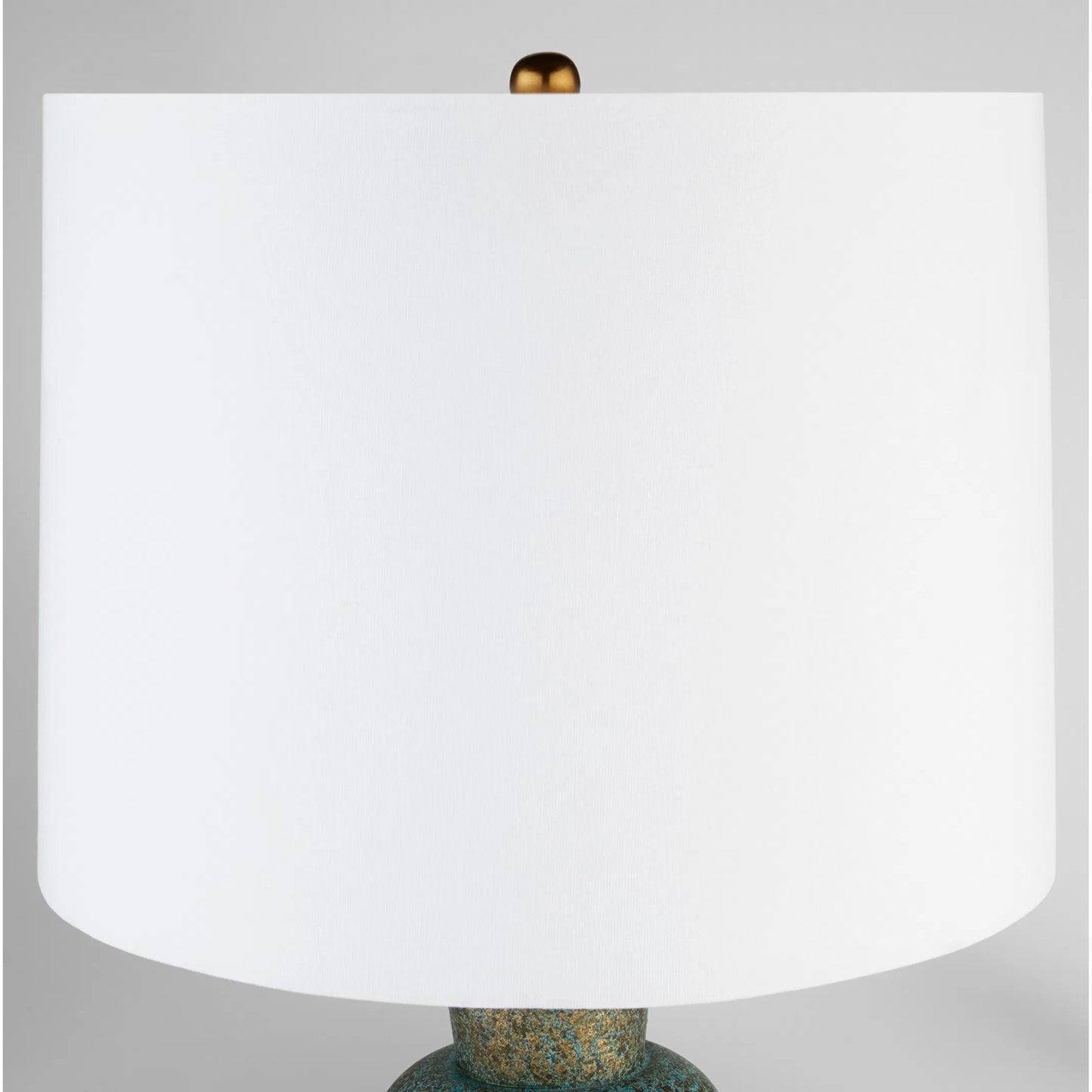 003 SI-2444958 | Closeup | Hepworth Table Lamp by Cyan Design in verde green patina, antique brass, black. Made from mild steel, marble, linen in a modern style.