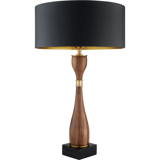 Veneta Table Lamp by Cyan Design in walnut, brass, black. Made from aluminum, brass, acacia wood in a unique style.