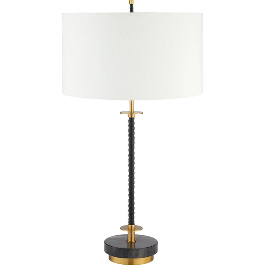 Santiago Table Lamp by Cyan Design in black, brass, white. Made from stainless steel, brass, veslana marble stone in a unique style.