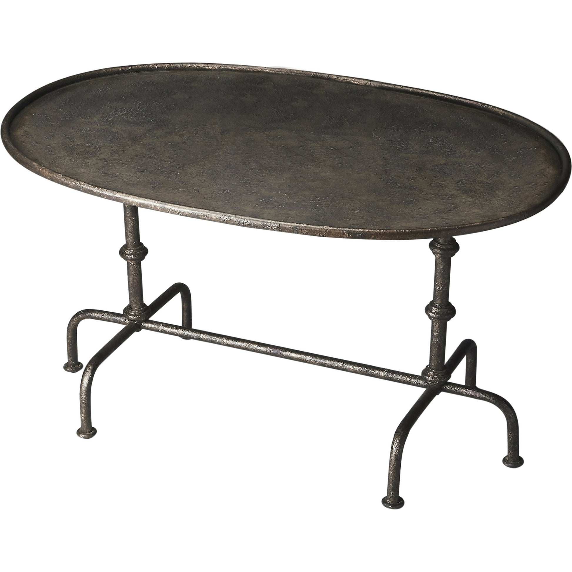 Kira Metal Cocktail Table by Butler Specialty Company in oil rubbed bronze and bronze. Made from steel, aluminum in a modern style.