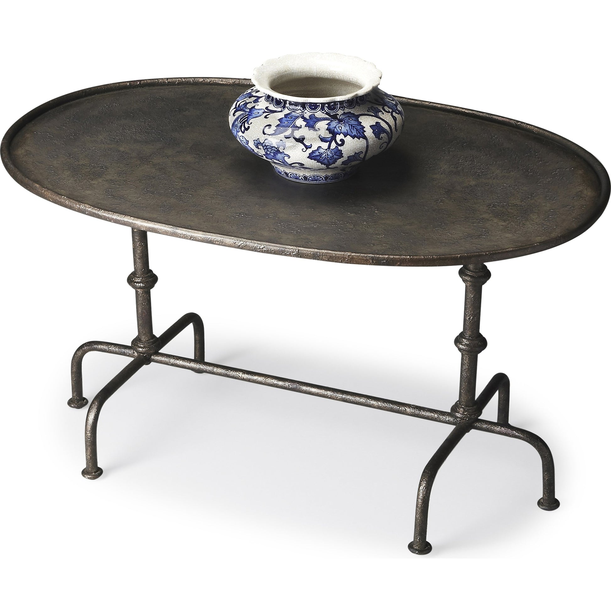 Kira Metal Cocktail Table by Butler Specialty Company in oil rubbed bronze and bronze. Made from steel, aluminum in a modern style.