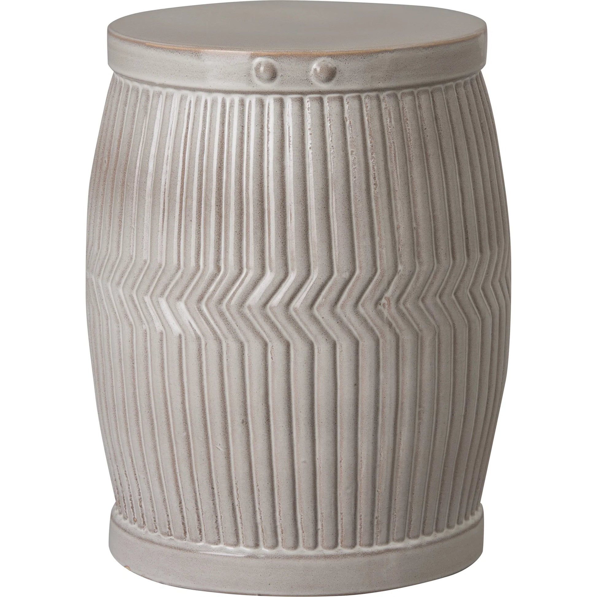 Dolly Indoor/Outdoor Tub Garden Seat by Emissary in gray and glossy glaze. Made from ceramic in a unique style.