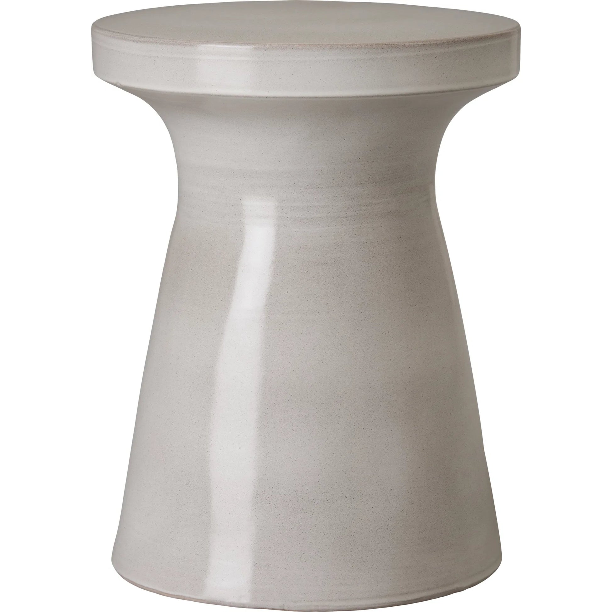 Plateau Indoor/Outdoor Stool Table by Emissary in gray and glossy glaze. Made from ceramic in a unique style.