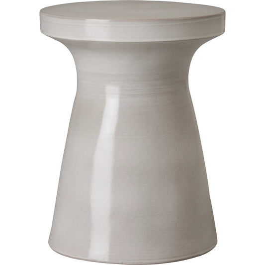 Plateau Indoor/Outdoor Stool Table by Emissary in gray and glossy glaze. Made from ceramic in a unique style.