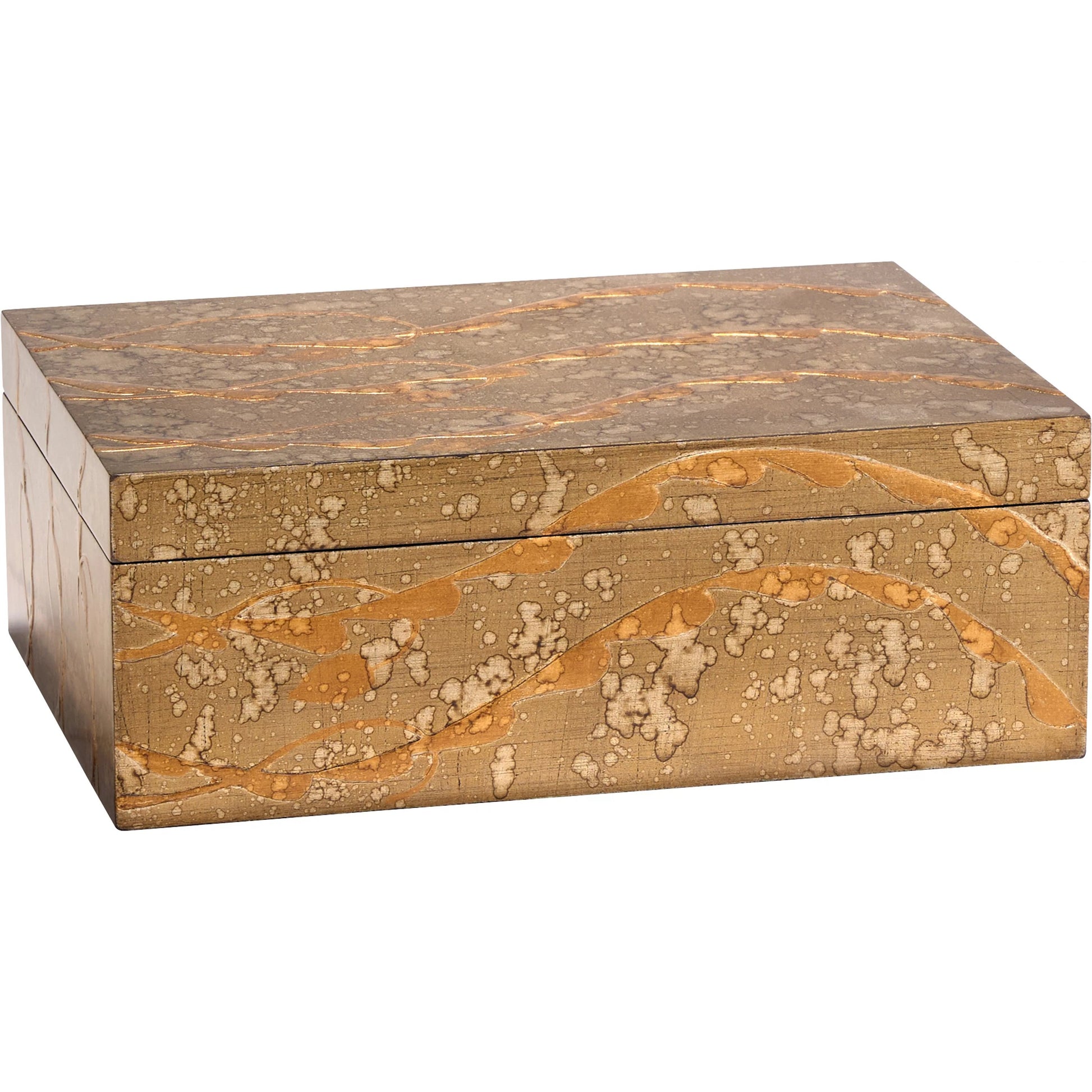 Florence Box by Cyan Design in bronze lacquer, brass. Made from mdf in a unique style.