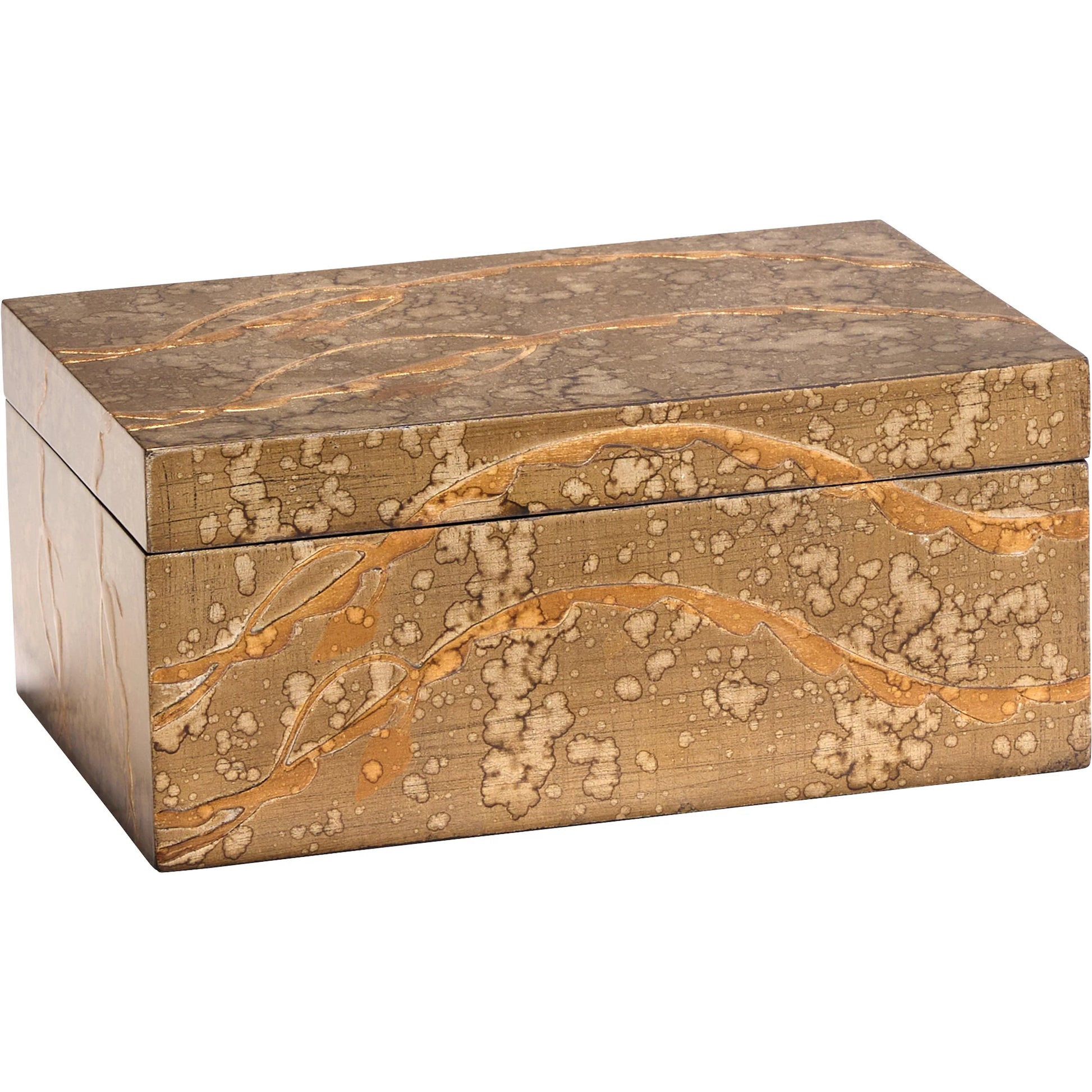 Florence Box by Cyan Design in bronze lacquer, brass. Made from mdf in a unique style.