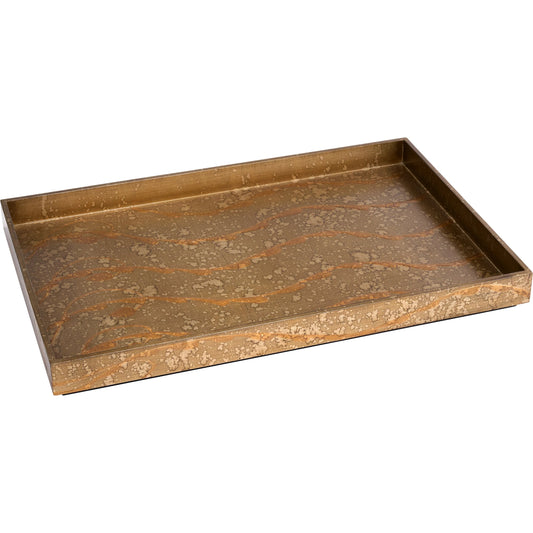 Florence Tray by Cyan Design in bronze lacquer. Made from mdf in a unique style.