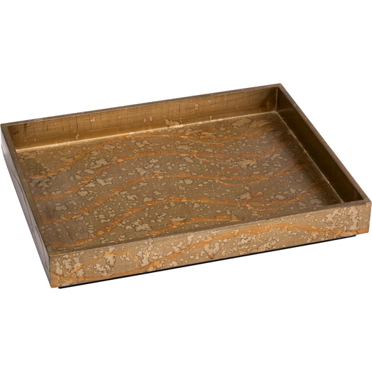 Florence Tray by Cyan Design in bronze lacquer. Made from mdf in a unique style.