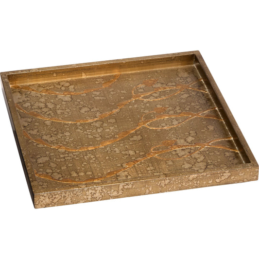 Florence Square Tray by Cyan Design in bronze lacquer. Made from mdf in a unique style.