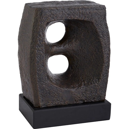 Brut Sculpture by Cyan Design in antique bronze, black. Made from cast iron, torched marble in a unique style.