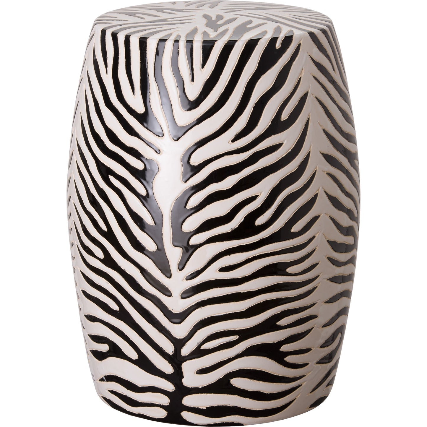 001 S-301959 | Primary Silo | Zebra Garden Stool by Emissary in black, white. Made from unique in a modern style.