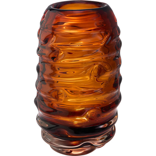 Eocene Vase by Cyan Design in amber. Made from glass in a unique style.