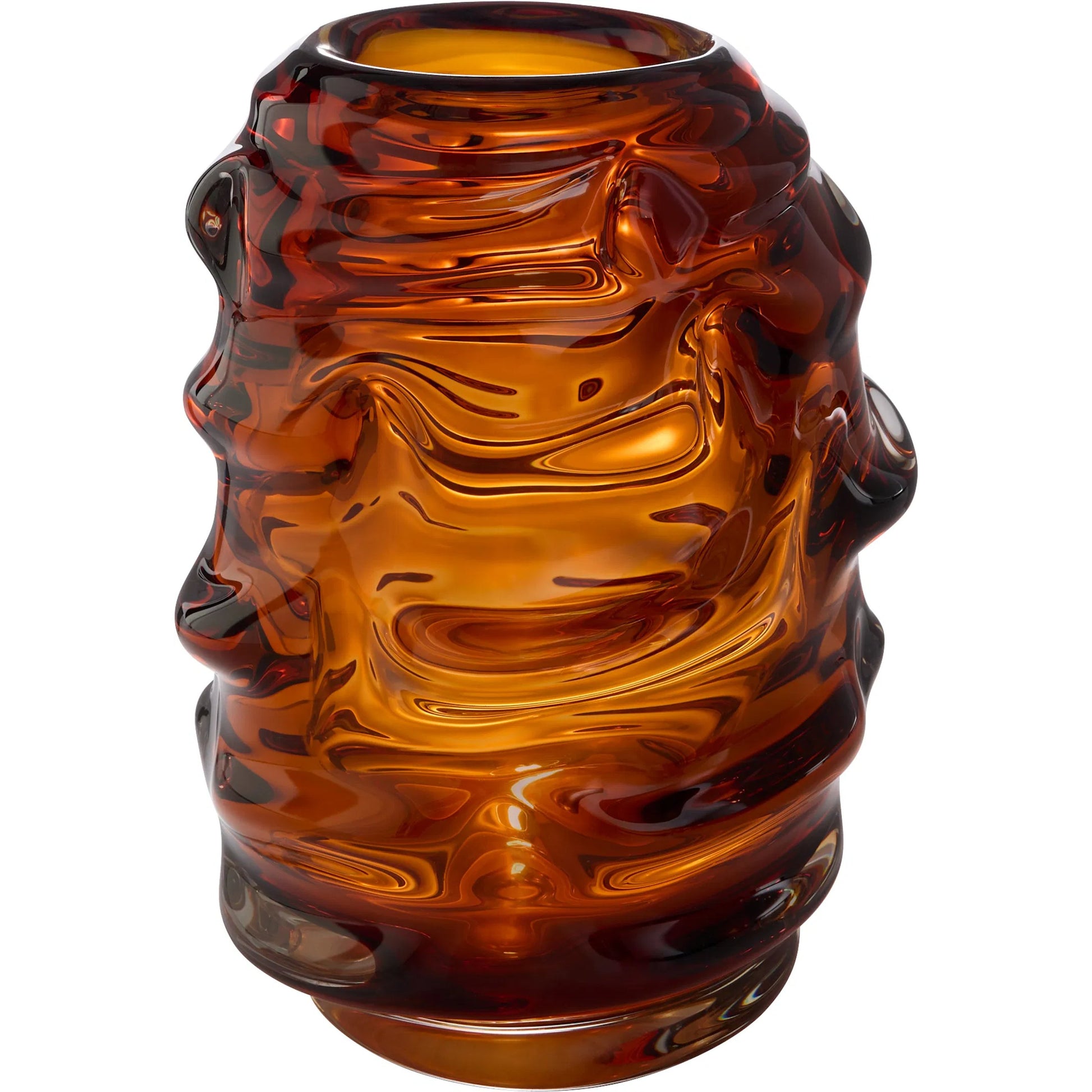 Eocene Vase by Cyan Design in amber. Made from glass in a eclectic & global style.