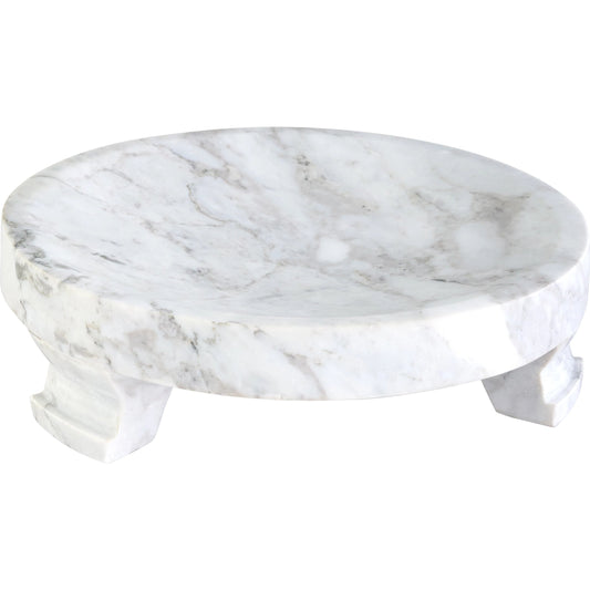 Modern Paw Large Round Tray by Cyan Design in arabescato. Made from marble in a unique style.