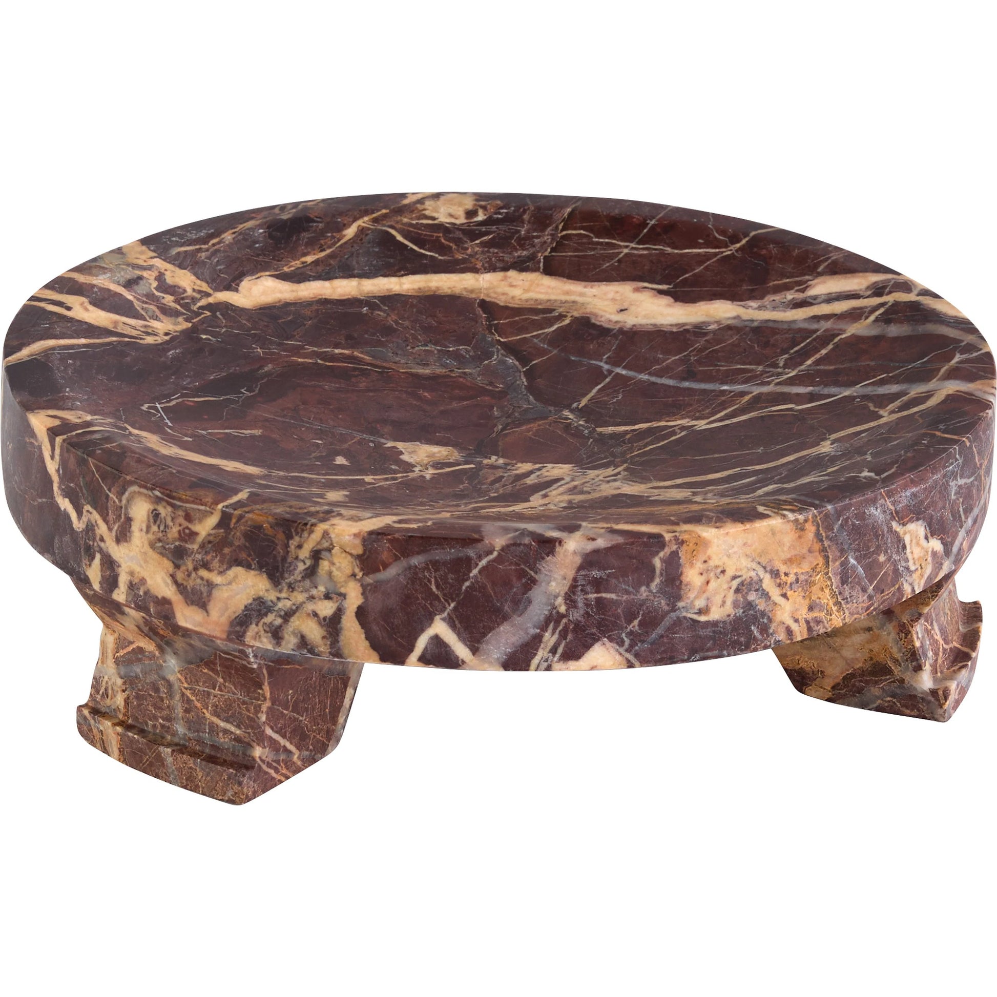 Modern Paw Small Round Tray by Cyan Design in cherry gold. Made from marble in a modern style.