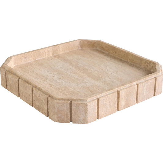 Frieze Tray by Cyan Design in travertine. Made from marble in a unique style.