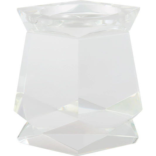 Faceted Pillar Candleholder by Cyan Design in clear. Made from crystal in a unique style.