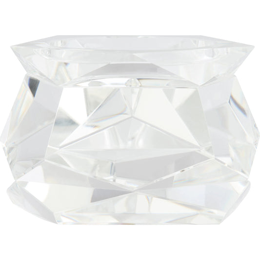 Faceted Pillar Candleholder by Cyan Design in clear. Made from crystal in a unique style.