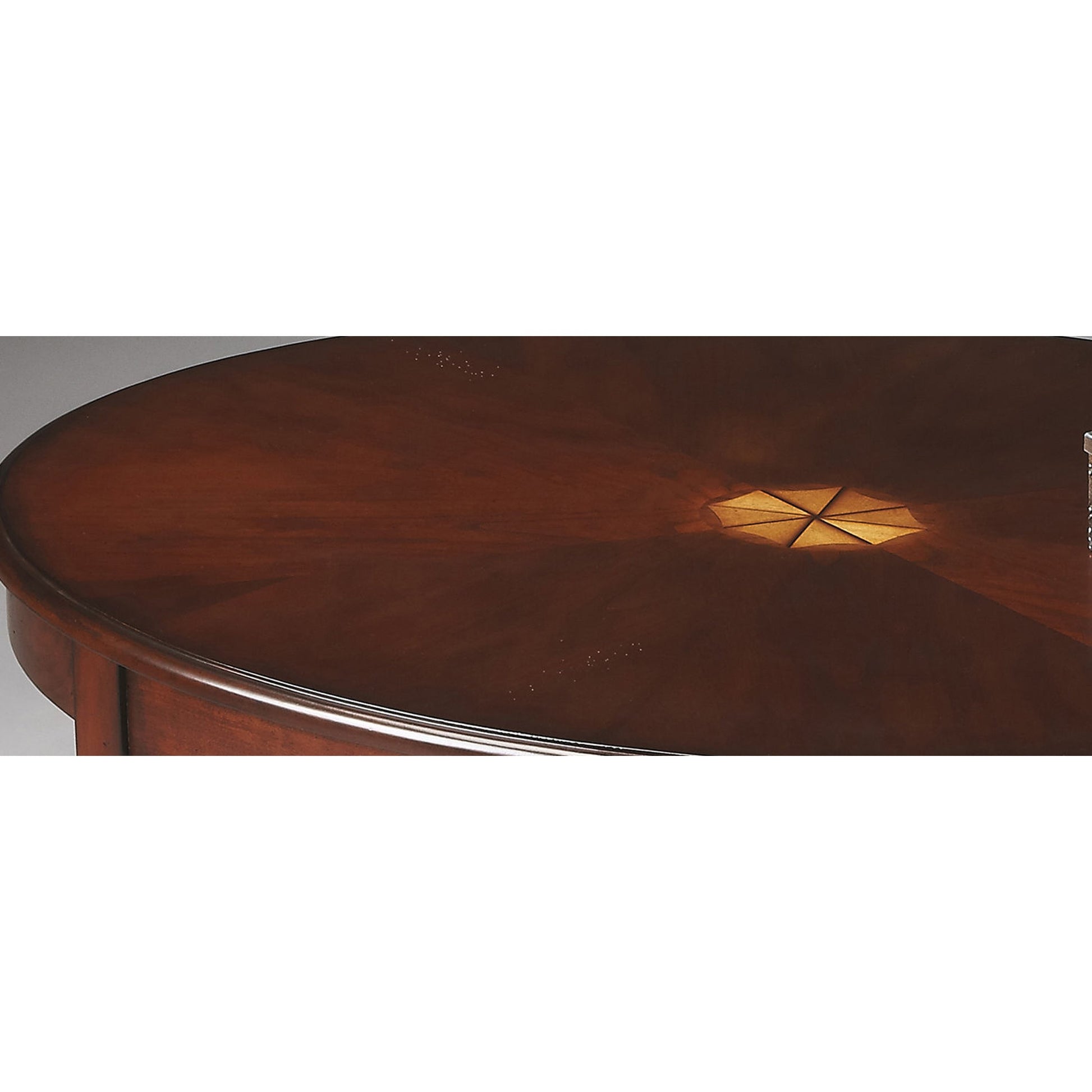Clayton Cherry Cocktail Table by Butler Specialty Company. Made from poplar solids, mdf, cherry, maple, walnut veneers in a traditional style.
