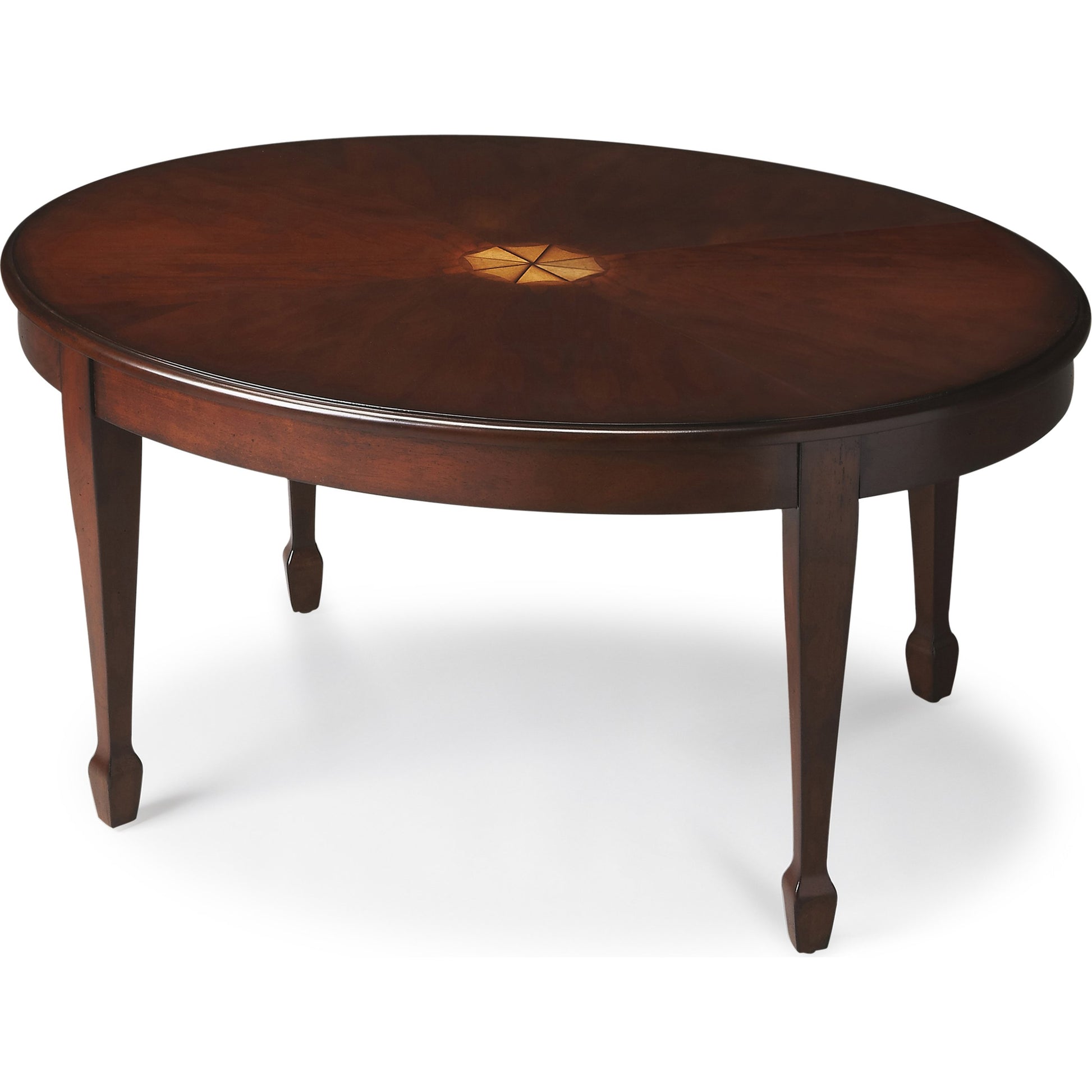 Clayton Cherry Cocktail Table by Butler Specialty Company. Made from poplar solids, mdf, cherry, maple, walnut veneers in a traditional style.