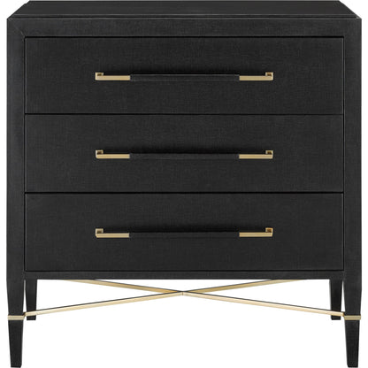 Verona Chest by Currey and Company in black, champagne. Made from solid wood, engineered hardwood in a modern style.