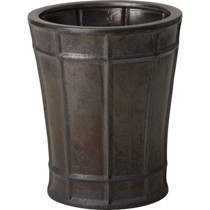 Medium Varro Pot by Emissary USA in gunmetal. Made from unique in a rustic style.