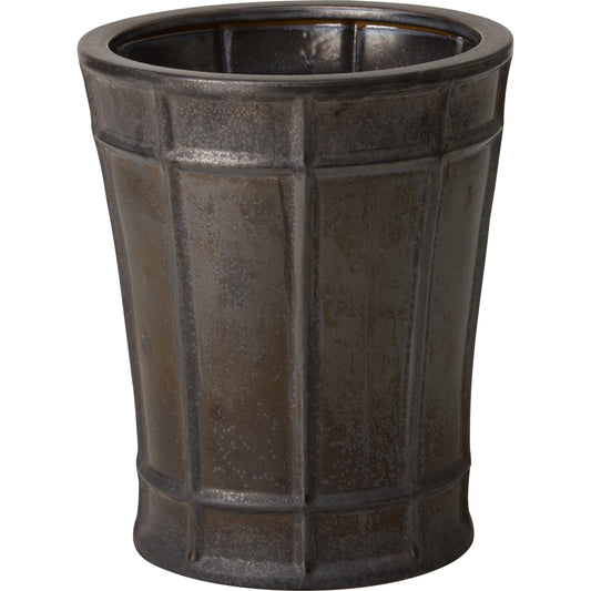 Medium Varro Pot by Emissary USA in gunmetal. Made from unique in a rustic style.