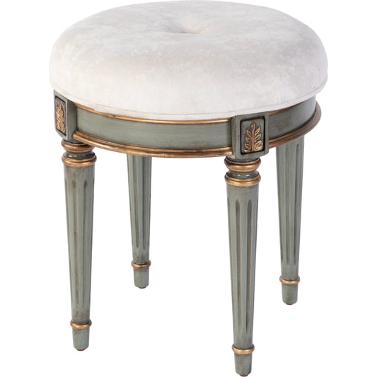 Bernadette Vanity Stool by Butler Specialty Company. Made from rubberwood, cherry veneer, urethane foam, cotton fabric in a unique style.