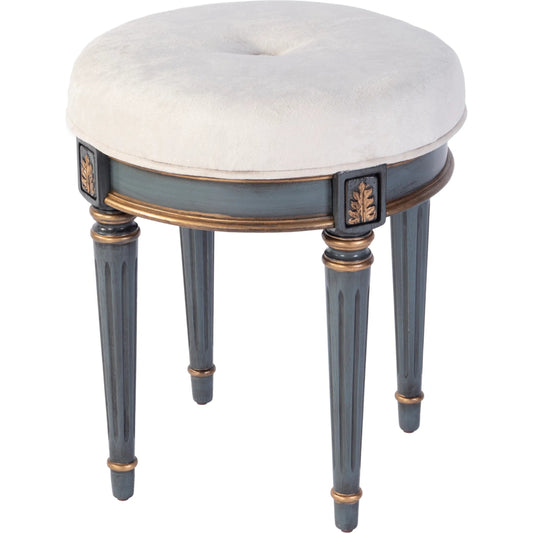 Bernadette Vanity Stool by Butler Specialty Company. Made from rubberwood, cherry veneer, urethane foam, cotton fabric in a unique style.