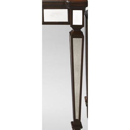Garbo Mirrored Console Table by Butler Specialty Company in silver and mirror. Made from poplar solids, mdf, antique mirrored glass in a traditional style.