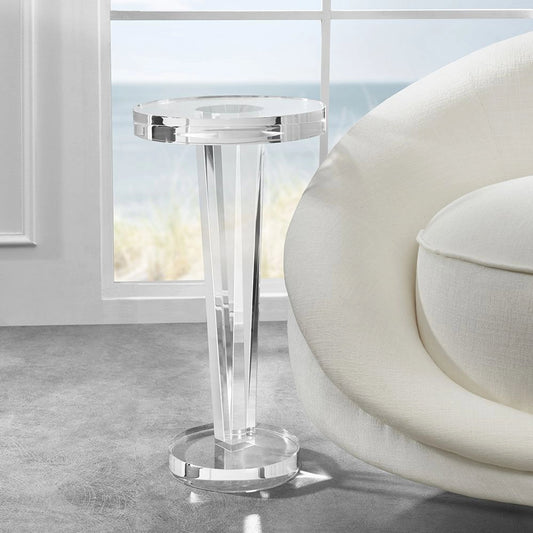 Liora Drink Table by Interlude Home in clear. Made from acrylic in a modern style.
