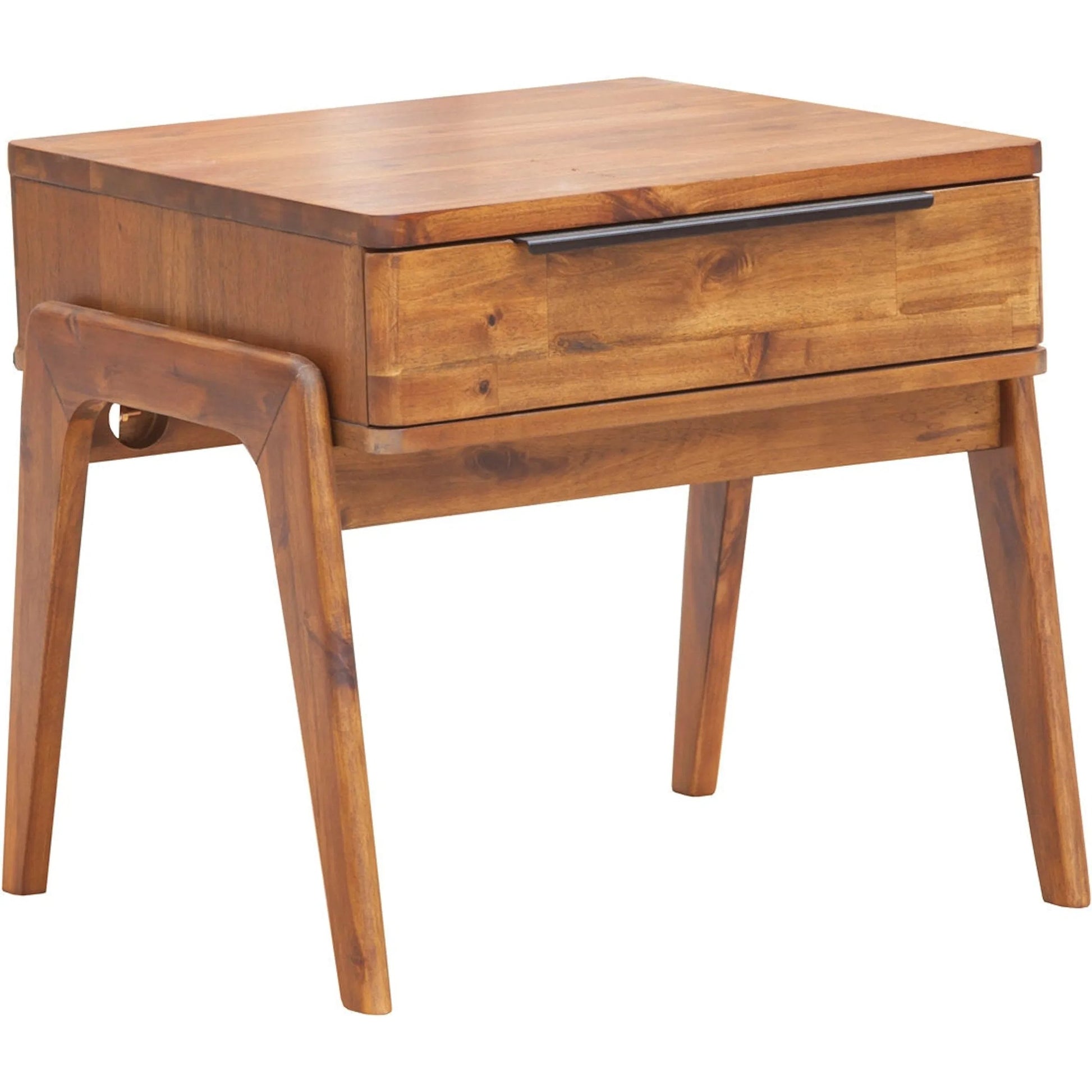 Remix Side Table by LH Imports in brown. Made from solid acacia, veneer in a modern style.