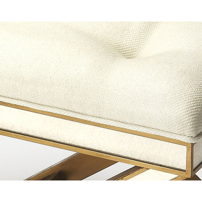 Marlo Mirrored Vanity Stool by Butler Specialty Company in silver and mirror. Made from poplar hardwood solids, mdf, antique mirrored glass, cotton, urethane foam in a traditional style.