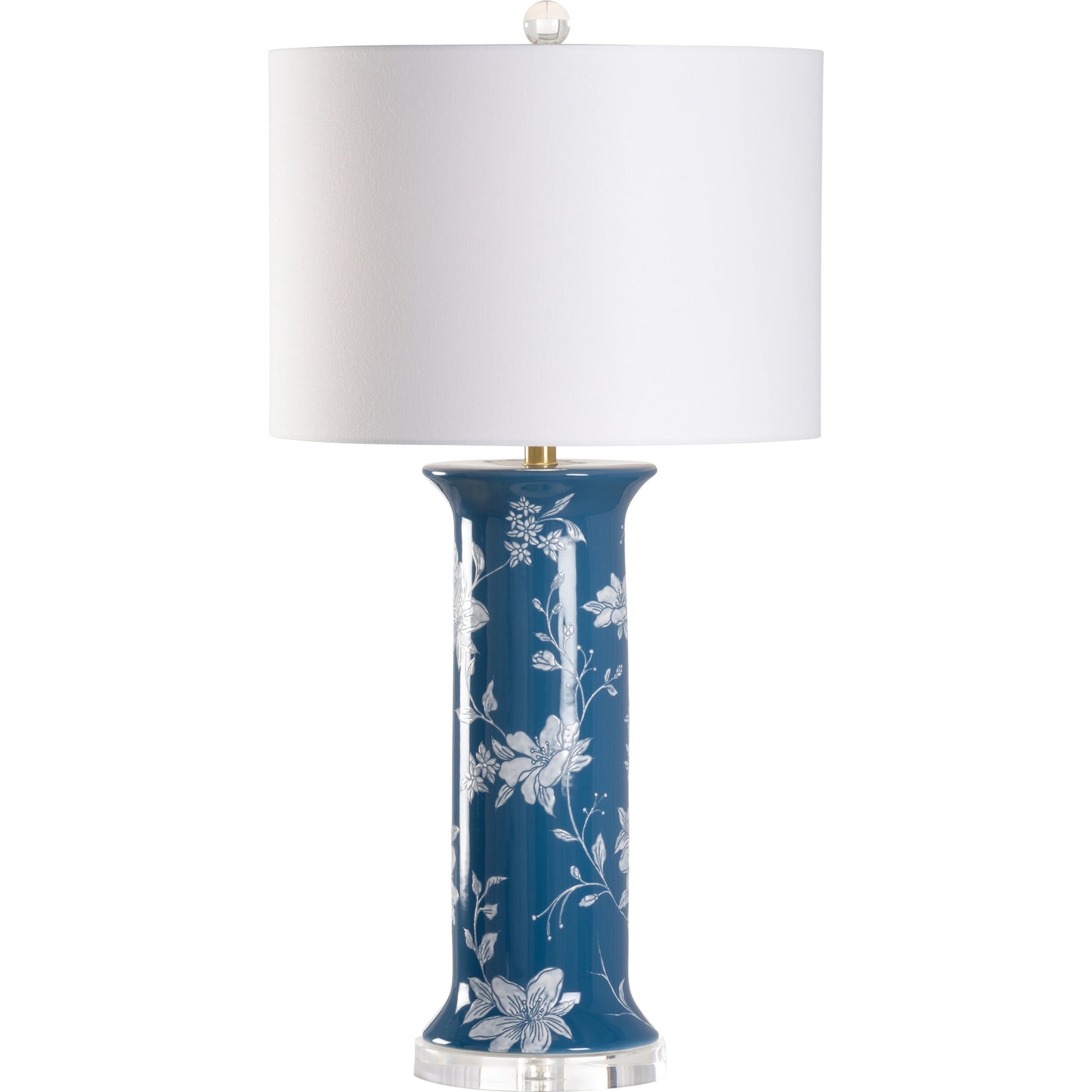 001 SI-2104283 | Primary Silo | Chastity Lamp by Wildwood in blue glaze, hand painted, clear. Made from unique in a modern style.