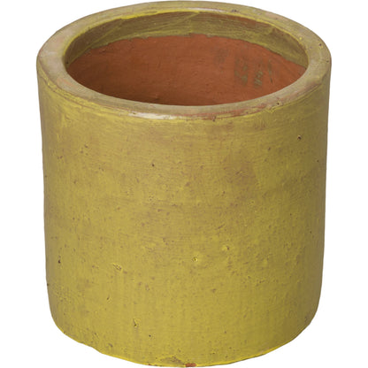 Cylindar Planter by Emissary in yellow and glossy glaze. Made from ceramic in a modern style.