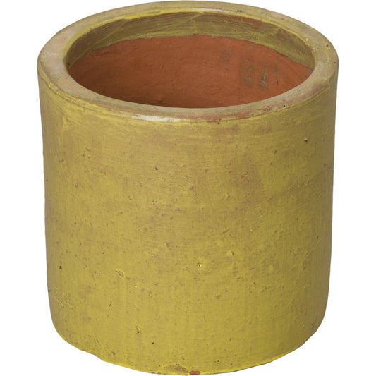 Cylindar Planter by Emissary USA in yellow and glossy glaze. Made from ceramic in a modern style.