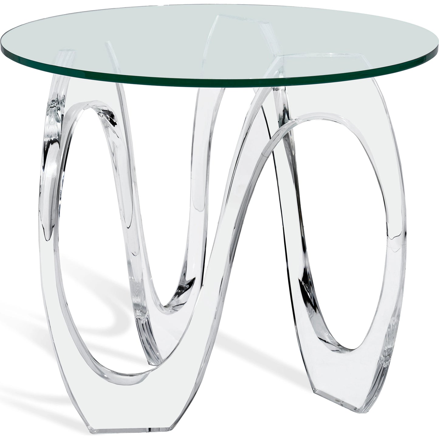 002 SI-1956208 | Additional Silo | Westin Wave Side Table by Interlude Home in clear, crystal glass. Made from acrylic, glass in a modern style.
