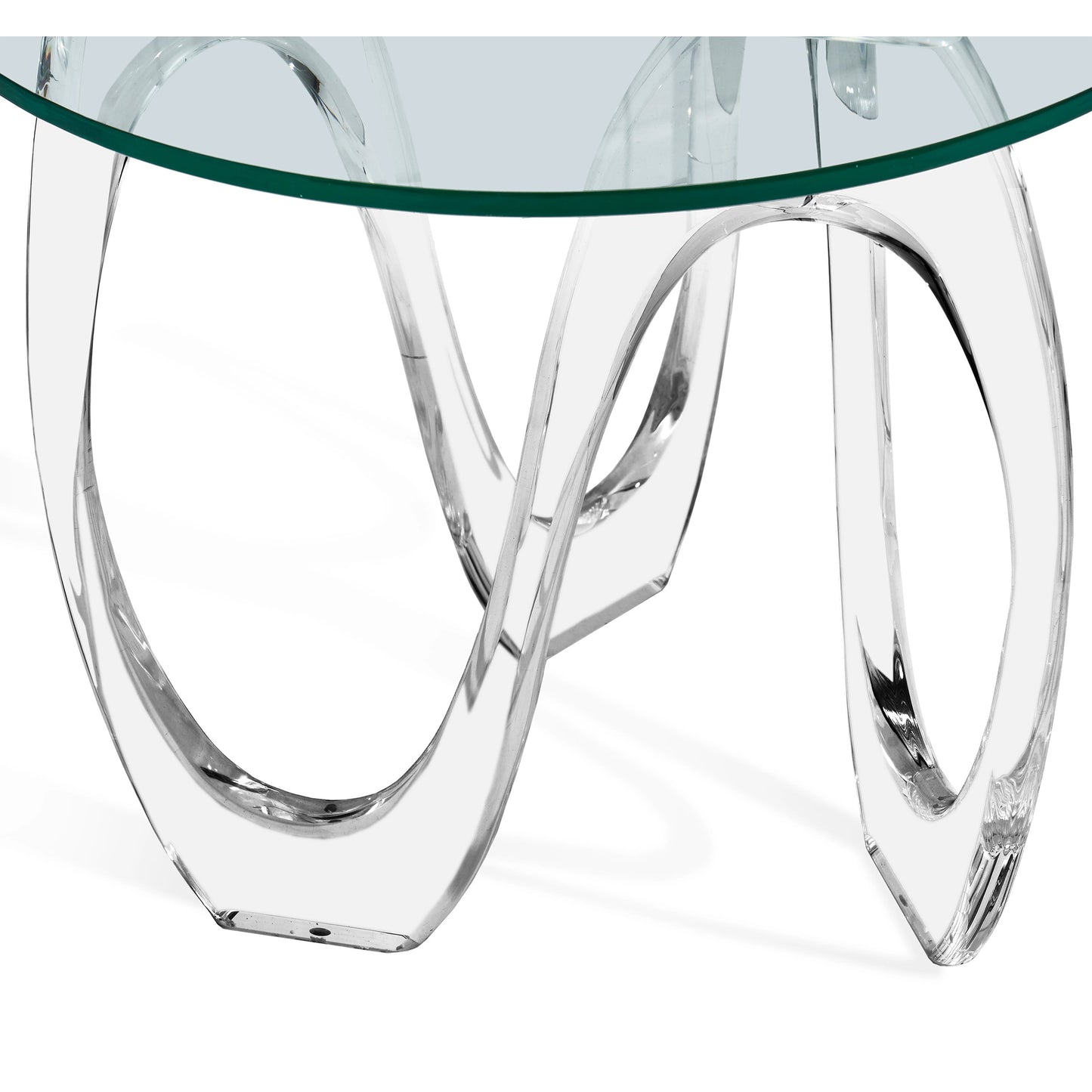003 SI-1956208 | Closeup | Westin Wave Side Table by Interlude Home in clear, crystal glass. Made from acrylic, glass in a modern style.