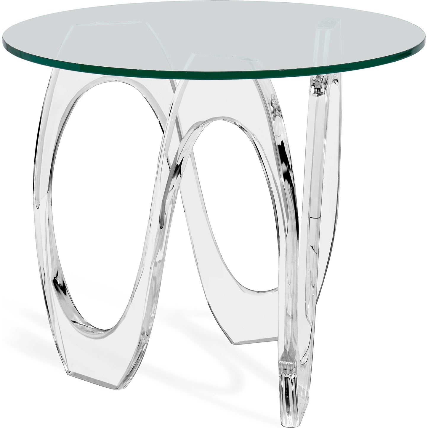001 SI-1956208 | Primary Silo | Westin Wave Side Table by Interlude Home in clear, crystal glass. Made from acrylic, glass in a modern style.
