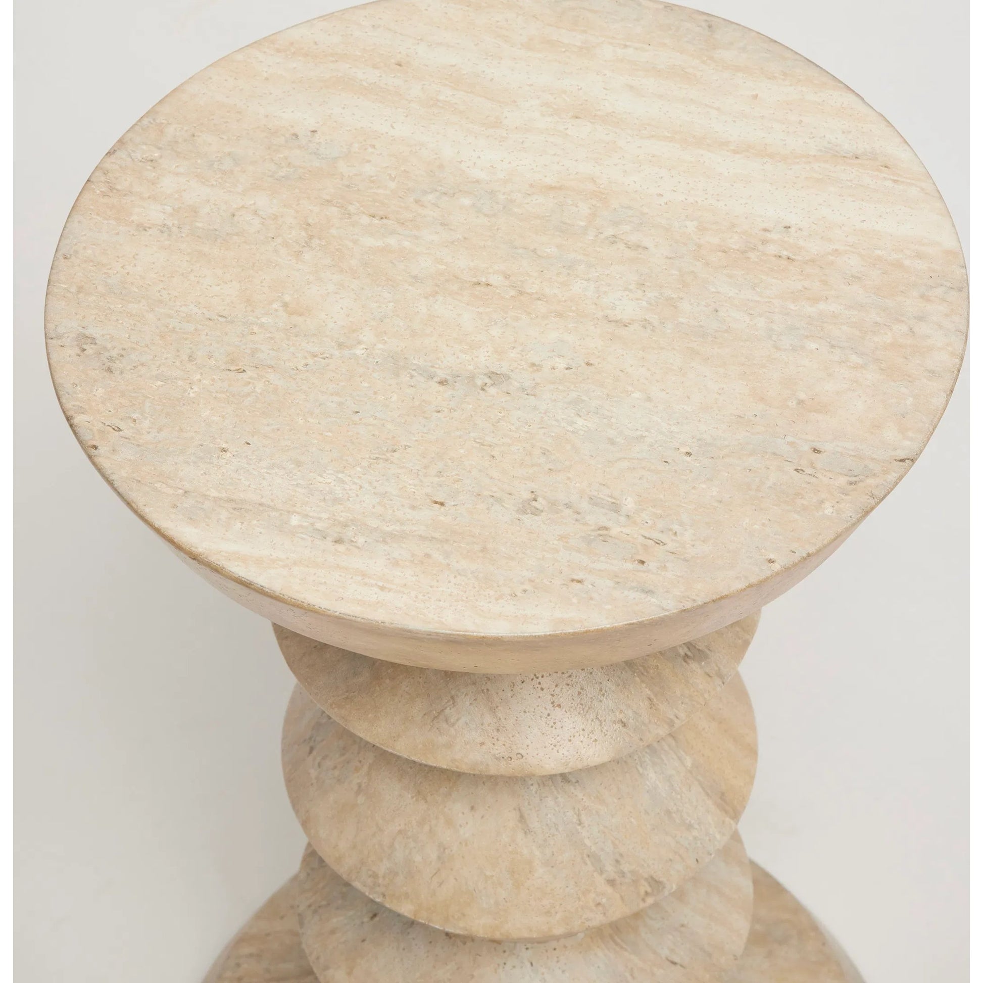 L'Avenue Accent Table by Interlude Home in cream and cavern. Made from crafted marble concrete in a unique style.
