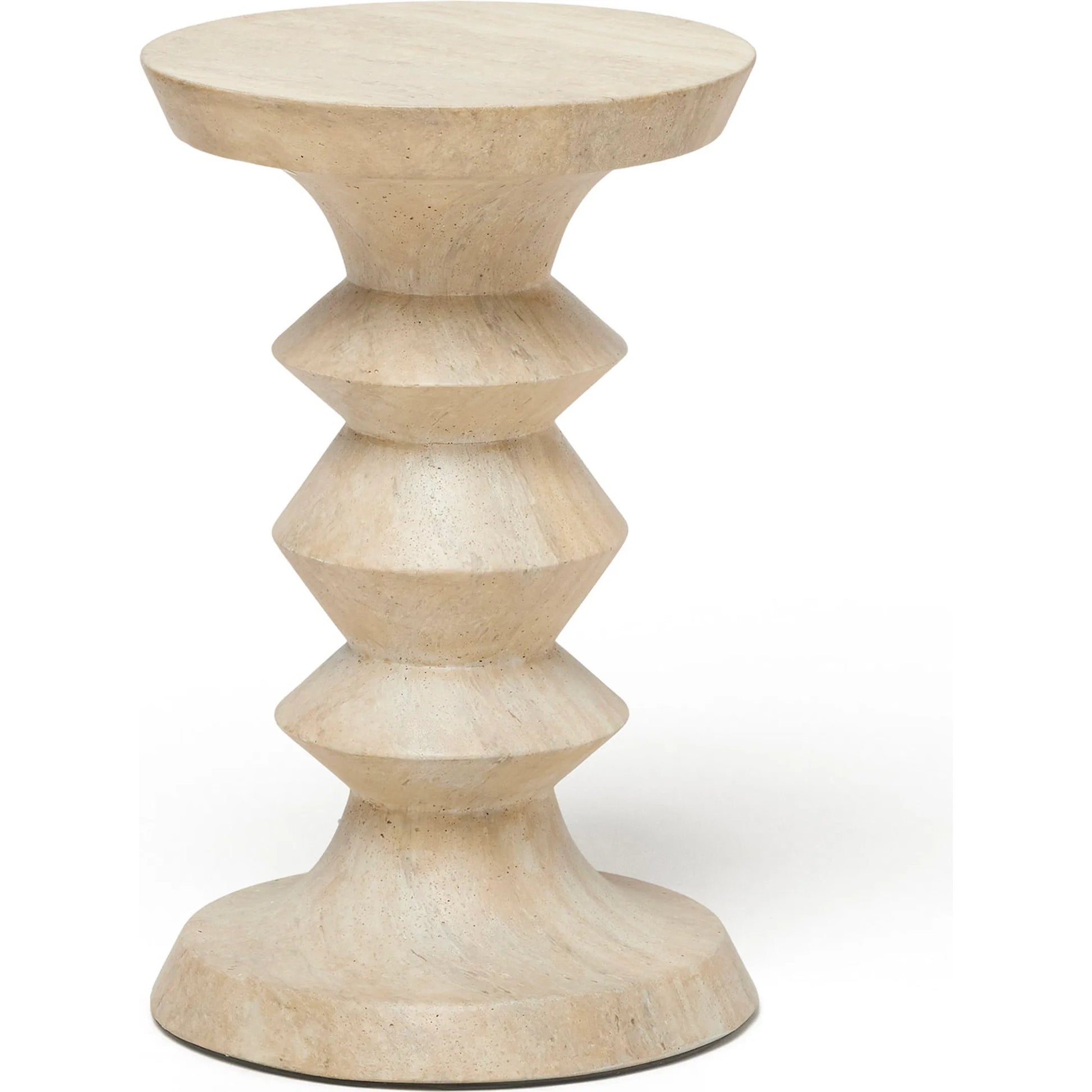 L'Avenue Accent Table by Interlude Home in cream and cavern. Made from crafted marble concrete in a unique style.