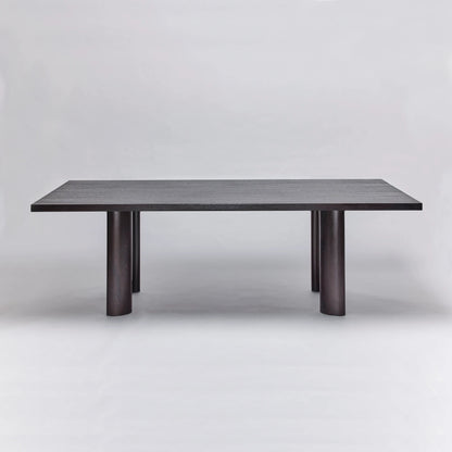 Aubry Dining Table by Interlude Home in cliffside grey. Made from oak in a modern style.
