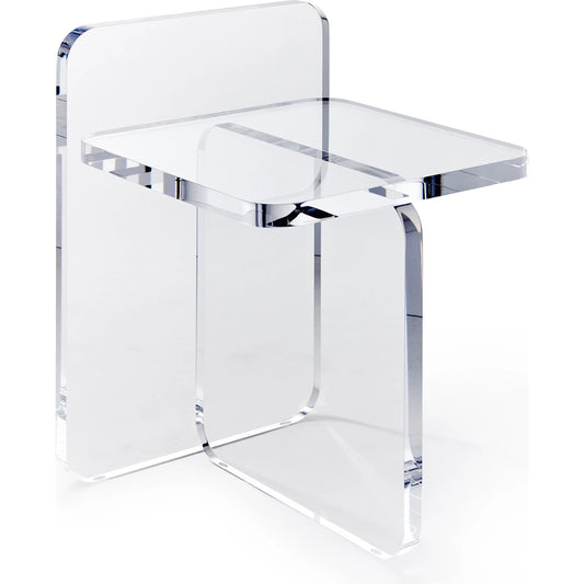 Eden Bedside Table by Interlude Home in clear acrylic. Made from acrylic in a modern style.