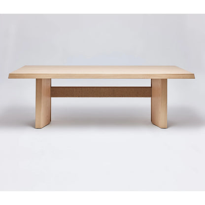 Lummus Dining Table by Interlude Home in saddle, natural jute. Made from oak, jute in a modern style.